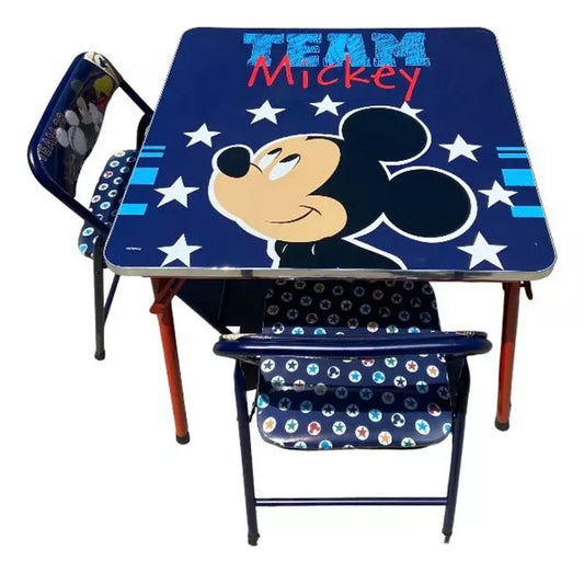 Mesa + 2 Sillas Plegables Mickey Mouse