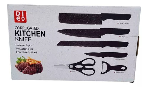 KIT SET DE CUCHILLOS COCINA 6 PIEZAS