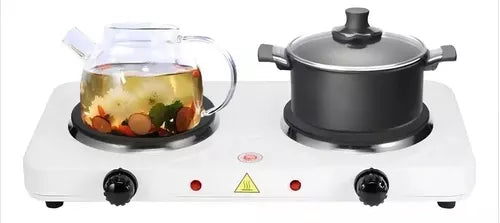 Cocina Eléctrica Doble Plato Portátil Encimera De 2000w