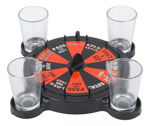 Juego De La Ruleta Retos Shots + 4 Vasos