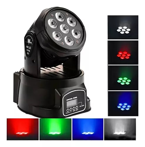 Cabeza Movil Robotico Par 7 Led Rgbw Dmx Fiesta Disco