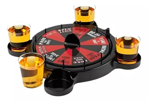 Juego De La Ruleta Retos Shots + 4 Vasos